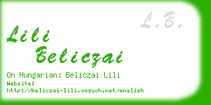 lili beliczai business card